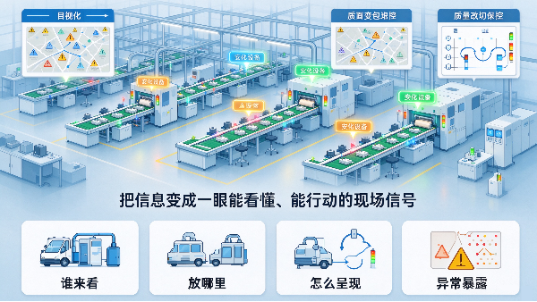 工厂目视化，到底“化”什么？不是挂满看板，而是让信息自己“跳”出来