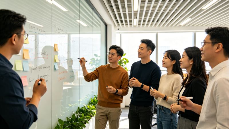 联合办公空间团队创作场景